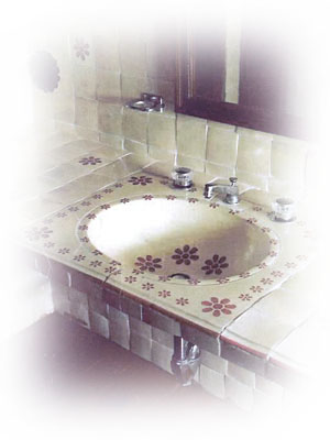 Brand new ceramic talavera tile and rectangulartalavera sink bathroom collection from Mexico.