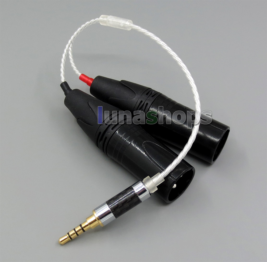 3.5mm Silver Plated TRRS Re-Zero Balanced To Dual 3pin XLR Male Cable For Hifiman HM901 HM802 Headphone Amplifier