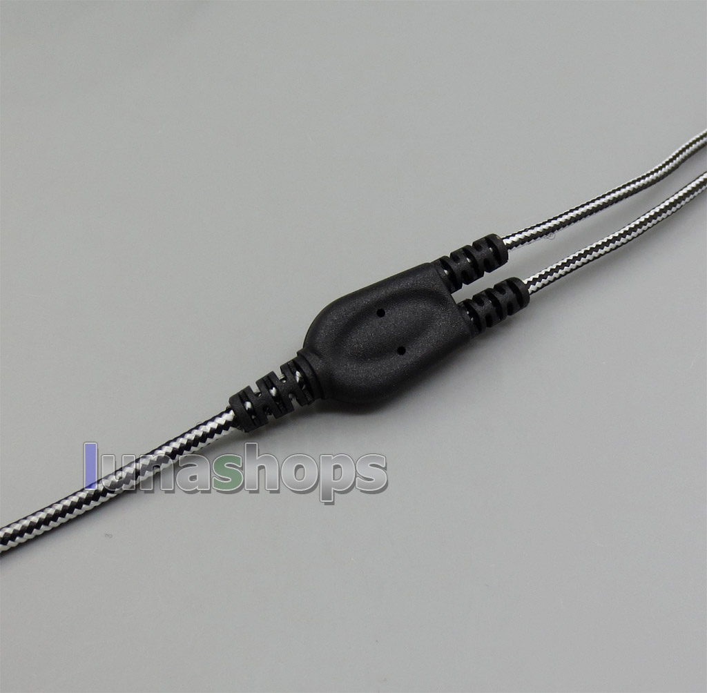 Black And White + Mic Remote Earphone Hook Audio Cable For Sennheiser IE8 IE8i