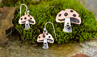 sterling silver mushroom jewelry