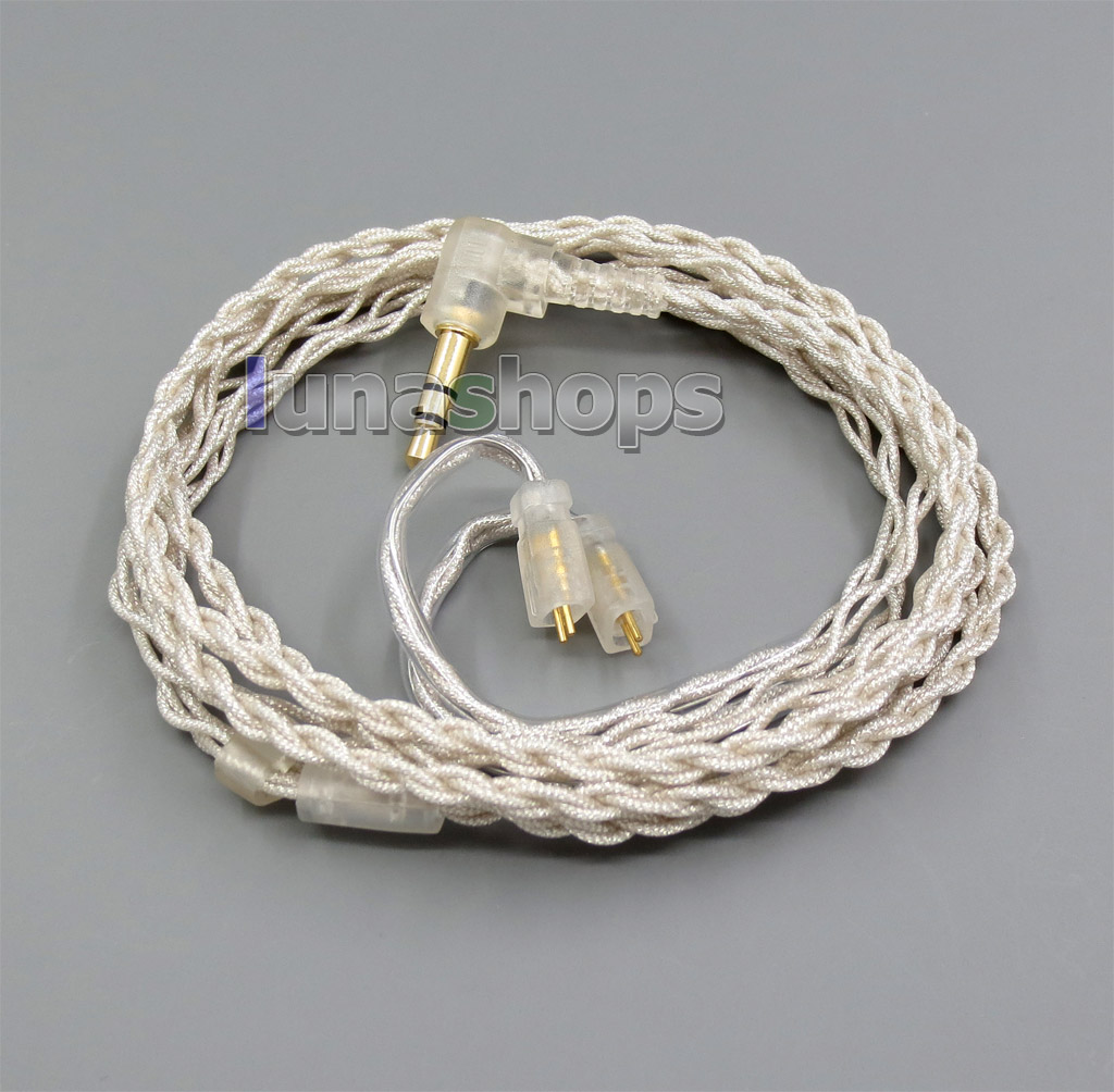 With Earphone Hook Silver Foil PU Skin Cable For Ultimate Ears UE TF10 SF3 SF5 5EB 5pro TripleFi 15vm