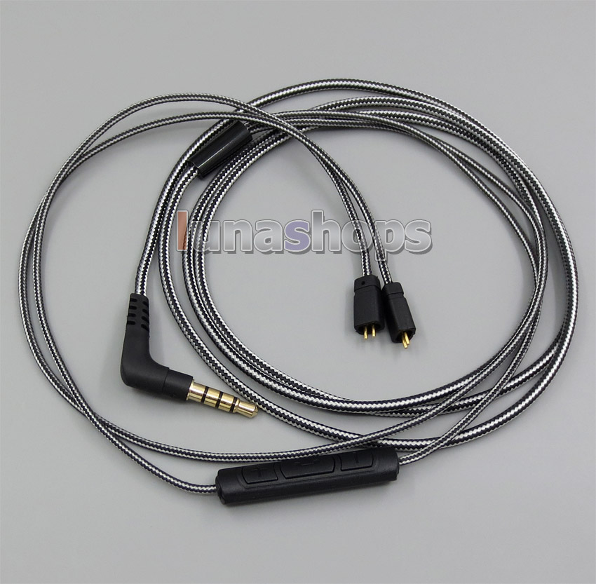 Black/White + Mic Remote Earphone Cable For M-Audio IE-20XB IE40 IE30 IE10 IEM In ear