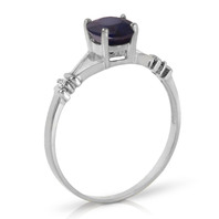 1.02 CTW 14k Solid Rose Gold Natural Diamonds & Sapphire Ring