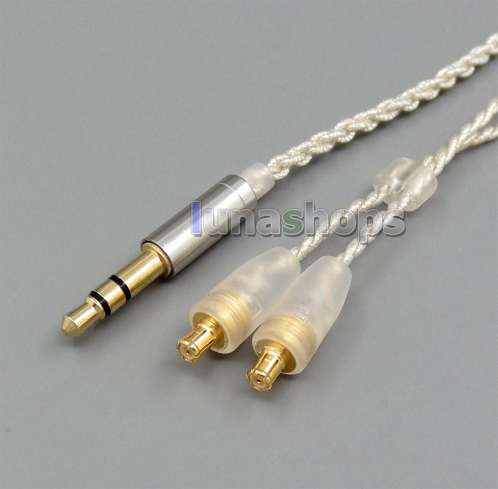 3.5mm Earphone Silver Foil Plated PU Skin Cable For Audio-Technica ATH-CKS1100 ATH-E40 ATH-E50 ATH-E70 ATH-ESW950