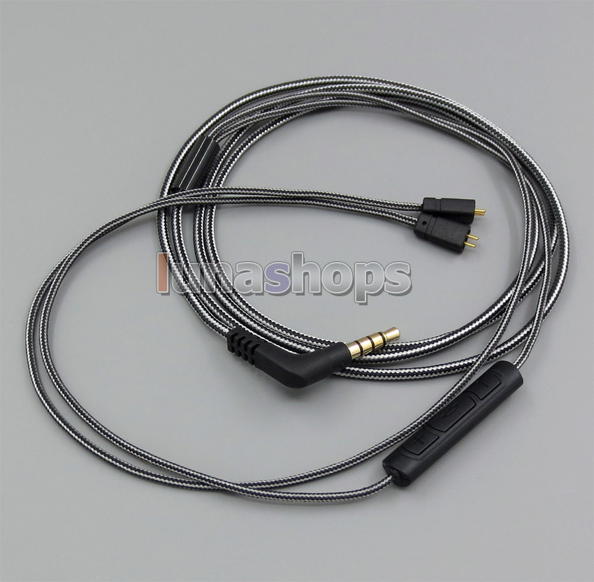 Black/White + Mic Remote Earphone Cable For M-Audio IE-20XB IE40 IE30 IE10 IEM In ear