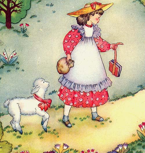 detailed view of 1940s Mother Goose Illustration by Margot Austin