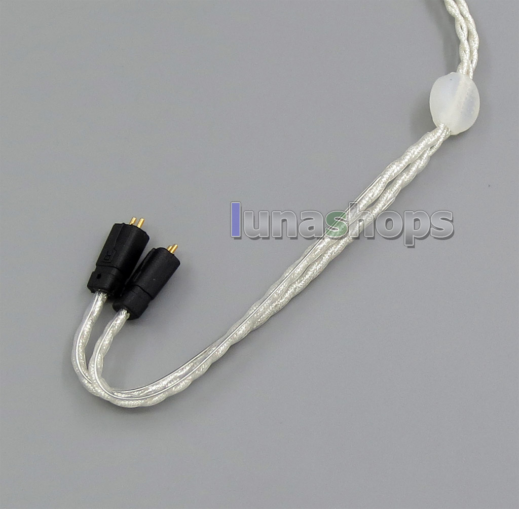 3.5mm With Earphone Hook Silver Foil PU Skin Cable For Ultimate Ears UE TF10 SF3 SF5 5EB 5pro TripleFi 15vm