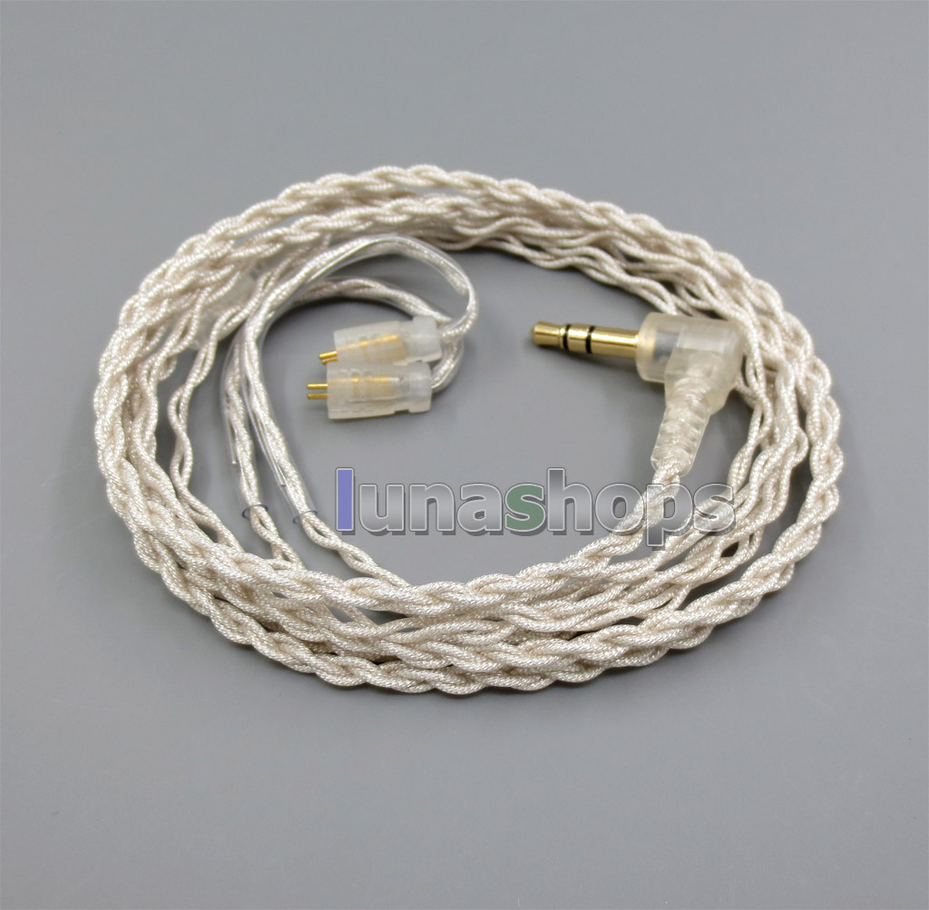 With Earphone Hook Silver Foil PU Skin Cable For Ultimate Ears UE TF10 SF3 SF5 5EB 5pro TripleFi 15vm