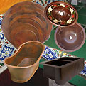 Online store with brand new copper tubs, bathroom sinks & custom copper counters.