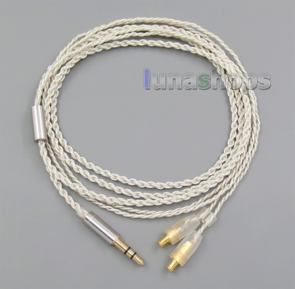 3.5mm Earphone Silver Foil Plated PU Skin Cable For Audio-Technica ATH-CKS1100 ATH-E40 ATH-E50 ATH-E70 ATH-ESW950