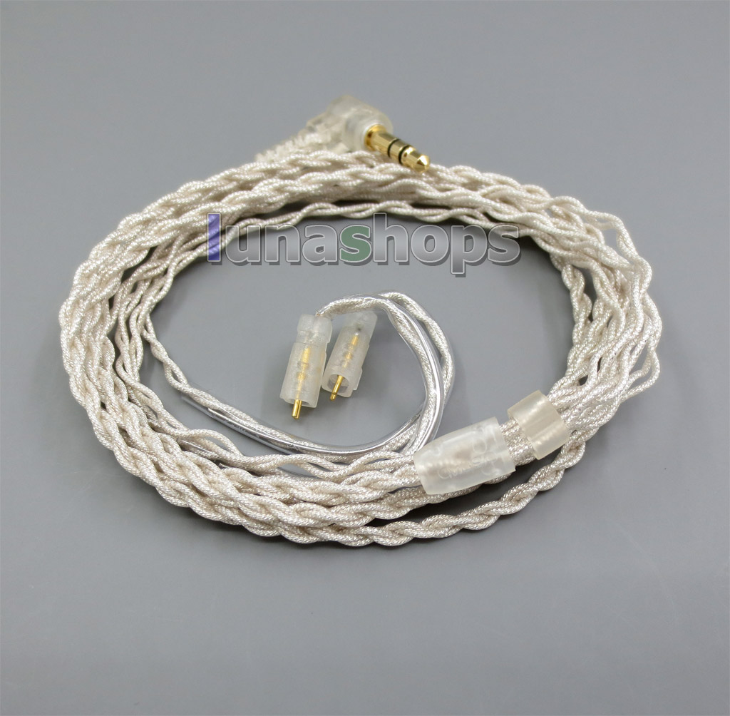 With Earphone Hook Silver Foil PU Skin Cable For Ultimate Ears UE TF10 SF3 SF5 5EB 5pro TripleFi 15vm