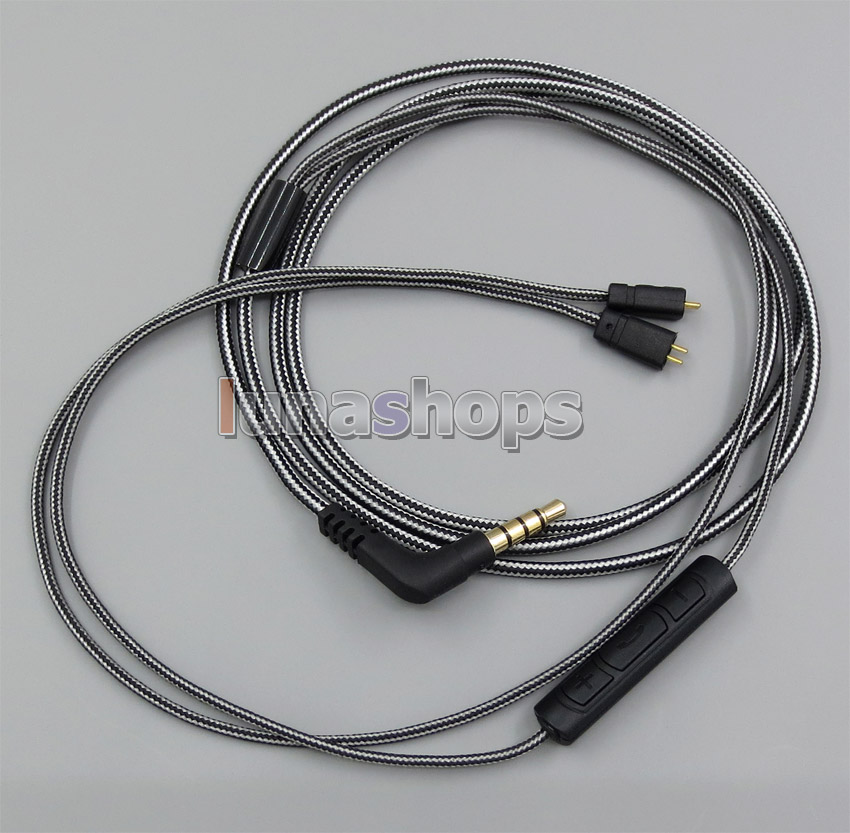 Black/White + Mic Remote Earphone Cable For M-Audio IE-20XB IE40 IE30 IE10 IEM In ear