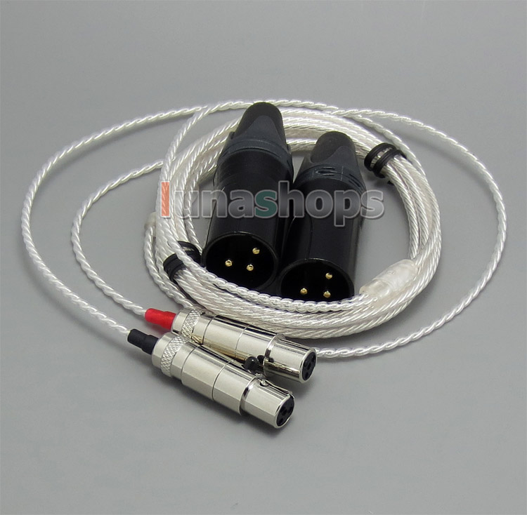 3 Pin Male XLR PCOCC + Silver Plated Cable Cord for Audeze LCD-3 LCD3 LCD-2 LCD2