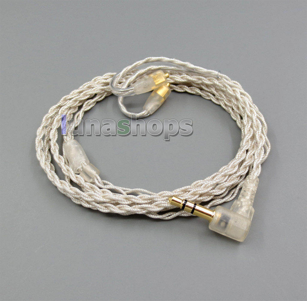 With Earphone Hook Silver Foil PU Skin Cable For Westone W40 W50 W60 UM10 UM20 Pro