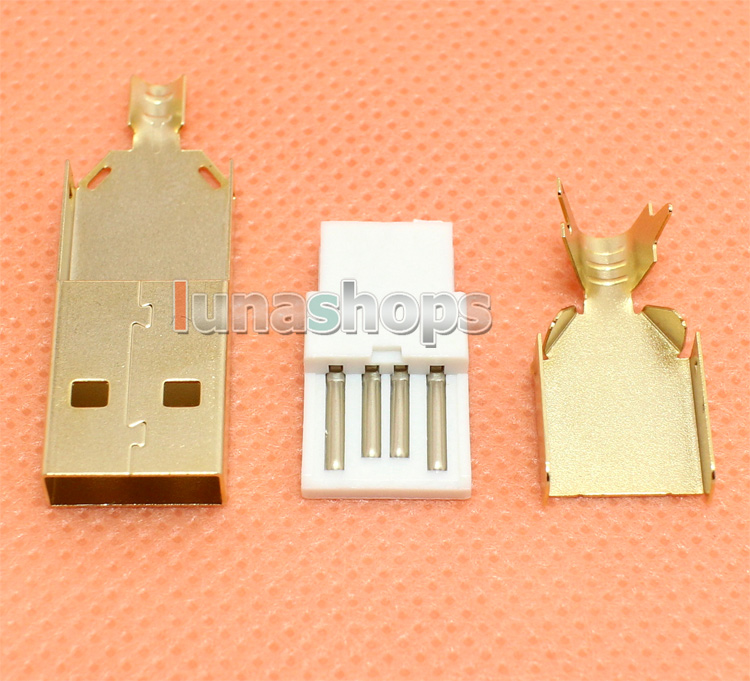 USB 2.0 Male Soldering Adapter Without shell For Diy Custom Cable