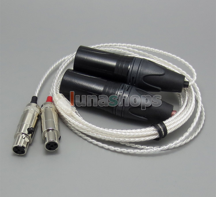 3 Pin Male XLR PCOCC + Silver Plated Cable Cord for Audeze LCD-3 LCD3 LCD-2 LCD2