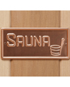 Sauna sign with bucket design 