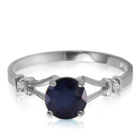 1.02 CTW 14k Solid Rose Gold Natural Diamonds & Sapphire Ring
