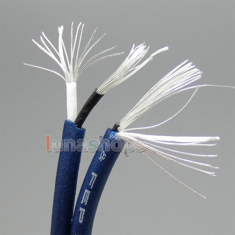 40cm High Detinion Stereo Earphone DIY Bulk PURE SILVER Conductors Cable + PEP Insulated