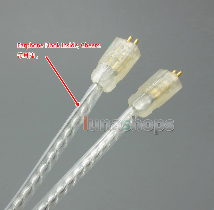 With Earphone Hook Silver Plated Cable For Ultimate Ears UE TF10 SF3 SF5 5EB 5pro TripleFi 15vm TF15