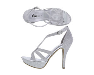 Womens platform dress heels , High heel sandals Size 9 medium Gold and Silver
