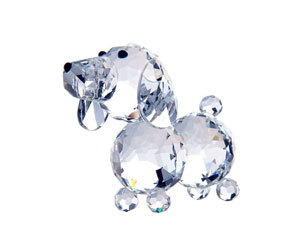 H&D Crystal Cute Dog Figurine Collection Cut Glass Ornament Statue Animal Collec