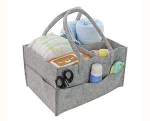 Felt Storage Basket Organizer Bag Foldable Portable Toys Diaper Cosmetic Holder