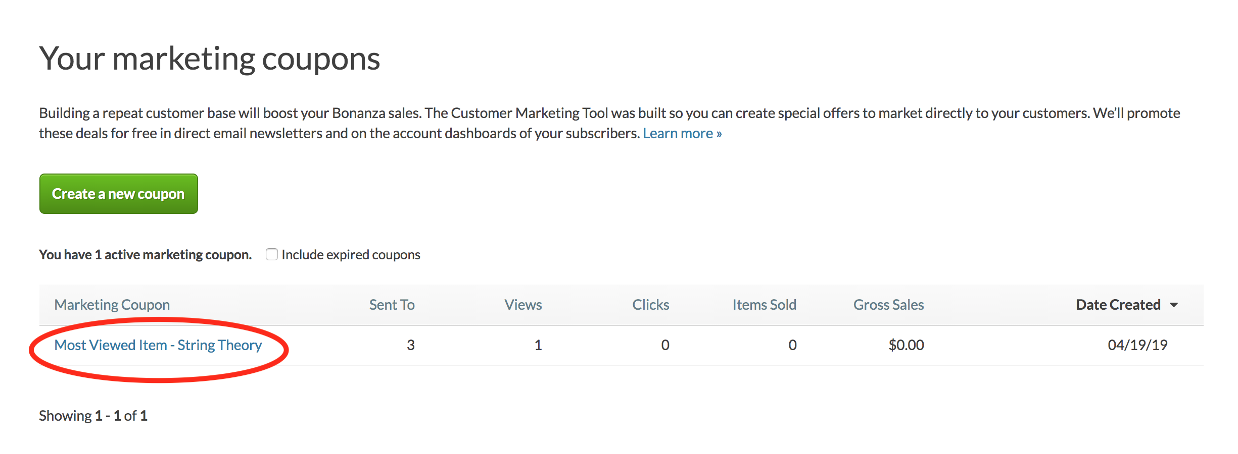 Customer Marketing Coupons