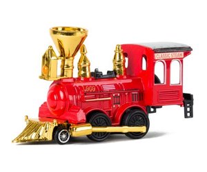 Kinsmart Power Steam Engine Classic Loco Model Metal Die Cast Train Red Gold S, an item from the 'Add this to your collection' hand-picked list