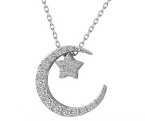 Trusta 925 Sterling Silver Necklace Jewelry Moon&amp;Star 925 Pendant  Statement Nec, an item from the 'The Moon in June' hand-picked list