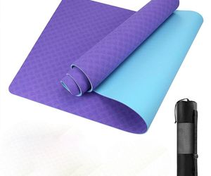 GISALA TPE Yoga Mat Fitness Gymnastic Training, Easy-Care Exercise Indoor - Blue, an item from the 'Fitness Focus' hand-picked list