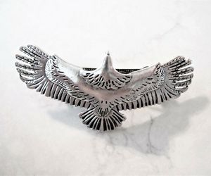 Silver metal eagle bird hair clip barrette, an item from the 'Playing with hair' hand-picked list