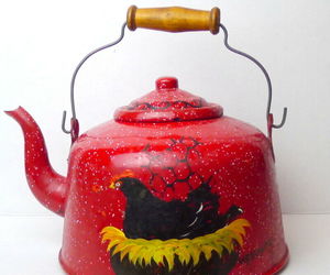 Vintage Red Tea Kettle Graniteware, an item from the 'Seeing Red' hand-picked list