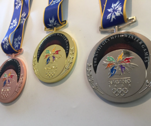 Nagano 1998 Olympic Medals Set (Gold/Silver/Bronze) with Silk Logo Ribbons !!!, an item from the 'Community Picks: Olympics in Japan' hand-picked list