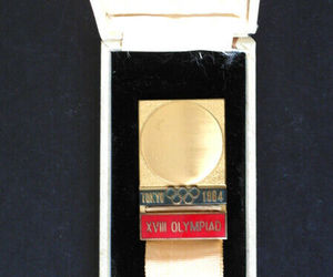 1964 Tokyo Olympic Games Japan Special Delegates Badge with ribbon and in box, an item from the 'Community Picks: Olympics in Japan' hand-picked list