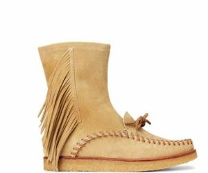 Polo Ralph Lauren Camel Women&#39;s Channing Fringe Mid-Rise Boot, 9B, an item from the 'These boots were made for walking… and staying warm.' hand-picked list