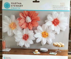 Martha Stewart Crafts Flower Pom Pom Kit 5 Daisies White Orange Shower Party , an item from the 'For the Love of Daisies!' hand-picked list