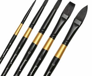 Watercolor Paint Brushes 5 Pcs/Set Squirrel Hair Professional Artist Painting, an item from the 'Cool Art Supplies for the Artist in You!' hand-picked list