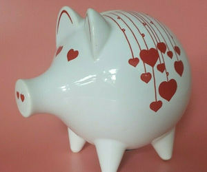 Waechtersbach Rare Vintage White + Red Hearts Ceramic Bank  W. Germany U23, an item from the 'From the Heart' hand-picked list