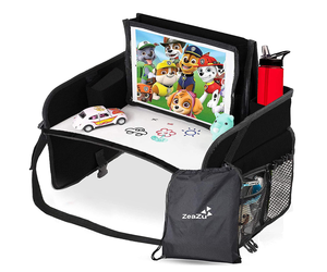 Kids Foldable Storage Organizer Desk Travel Tray with Bag for Toddler - Black, an item from the 'Let&#39;s go everywhere!' hand-picked list