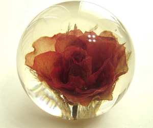  Vintage HAFOD GRANGE Paperweight Red Rose made in Great Britain, an item from the 'Chocolates, Diamonds &amp; Roses' hand-picked list