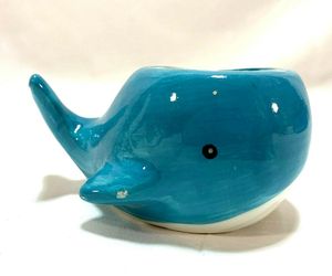 Blue Whale Ceramic Animal Planter Succulent Air Plant Desk Bedroom, an item from the 'Pretty Planters' hand-picked list