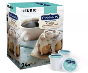 Cinnabon Classic Cinnamon Roll Flavored K-Cup Coffee Pods, Light Roast, 24 Count, an item from the 'A friend with coffee is a friend indeed' hand-picked list