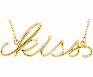 Diamond Kiss 16.35&quot; Necklace In 14K Yellow Gold, an item from the 'Chocolates, Diamonds &amp; Roses' hand-picked list