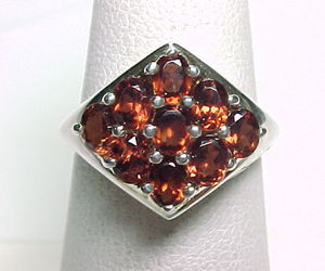 9 Genuine Oval Cut GARNETS RING in Sterling Silver - Size 9, an item from the 'Garnets are January’s birthstone ' hand-picked list