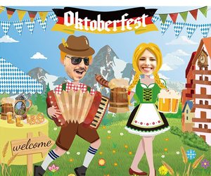 Oktoberfest Party Decoration Photo Banner Backdrop Props Oktoberfest P, an item from the 'Oktoberfest is the best time ever, beer none' hand-picked list