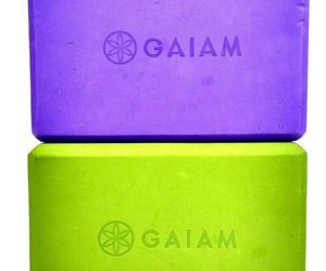 Gaiam Yoga Blocks Soft Foam Non Slip Exercise Stretching Purple Green Lot of 2, an item from the 'Fitness Focus' hand-picked list