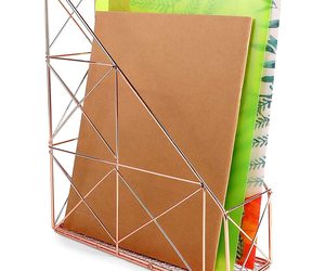 Rose Gold File Organizer, Mail Sorter (3.5 X 10.25 X 12.5 In), an item from the 'Get Organized' hand-picked list