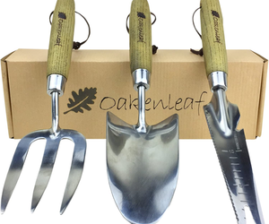 Oakenleaf 3 Piece Garden Hand Tool Set Extra Large Stainless Steel with Timber H, an item from the 'Gardening Supplies' hand-picked list