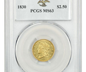 1830 $2 1/2 PCGS MS63 ex: D.L. Hansen - Rare Early Gold - 2.50 Early Gold Coin, an item from the 'For the Coin Collector' hand-picked list